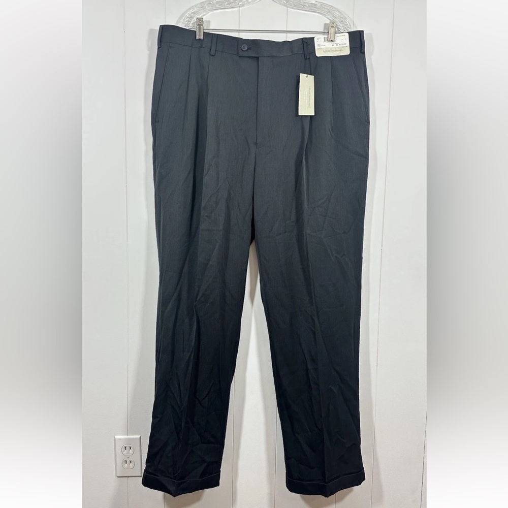 NWT Louis Raphael Men’s Ebony Mario Black Slacks Dress Pants 40x32 Tailored